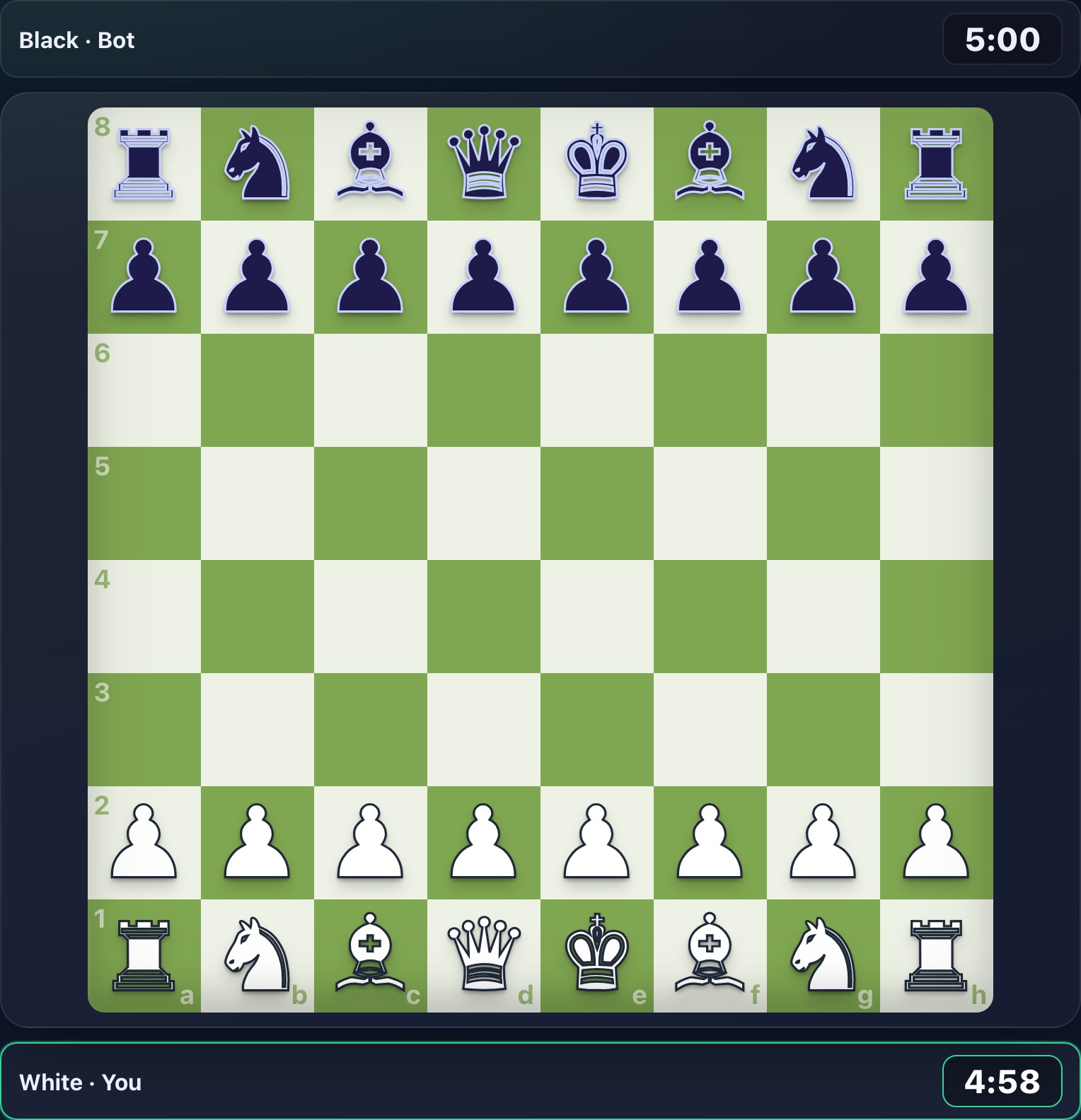 A live rated game on chessm8