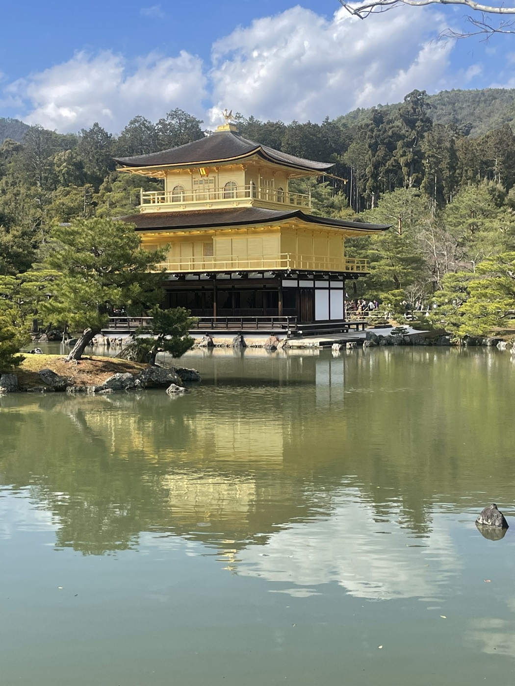Kinkaku-ji, the Golden Pavilion, above its pond